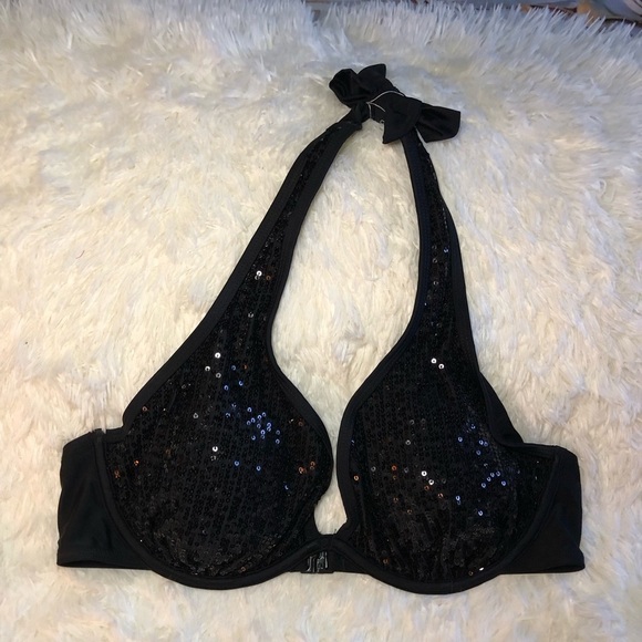 Venus Lascana Black Sparkly Sequin Bikini with Underwire Support size 38 B - Picture 2 of 10